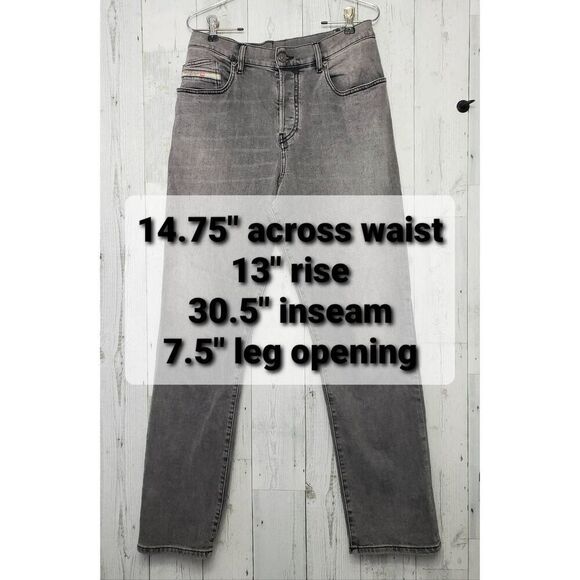 Diesel Button Fly Men's Distressed / Faded Black / Grey Jeans Sz. 36 Waist - Picture 2 of 7